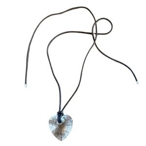 Swarovski Clear Heart Necklace with Black Cord